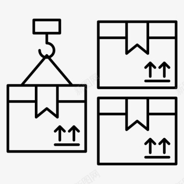 纸箱箱子起重机图标图标