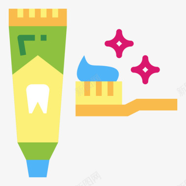 牙膏卫生30扁平图标图标