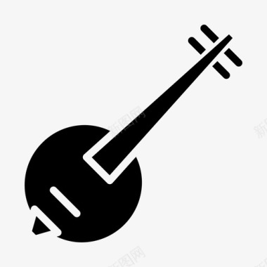 班卓琴民谣音乐图标图标