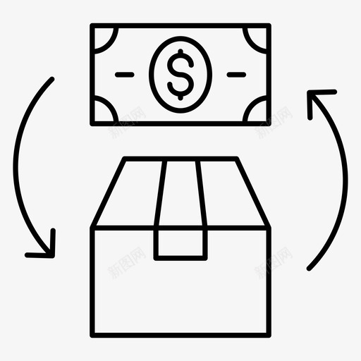 包裹盒子快递图标svg_新图网 https://ixintu.com 包裹 快递 物流配送 盒子 美元