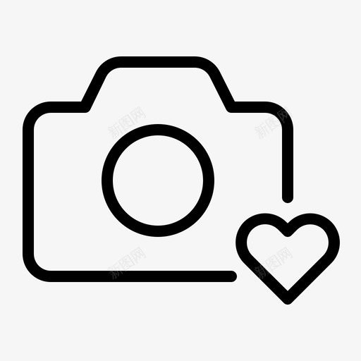 相机爱心喜欢图标svg_新图网 https://ixintu.com 喜欢 摄影 相机