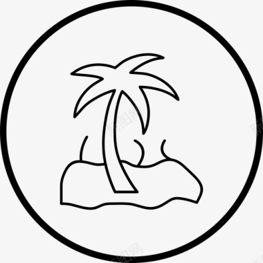岛屿棕榈岛旅游图标图标