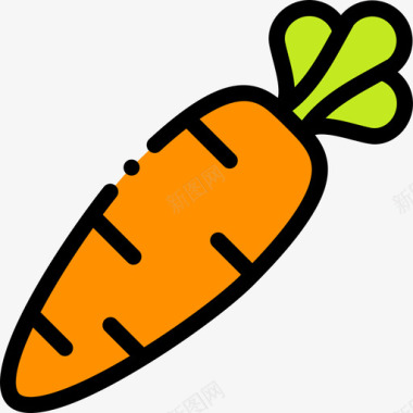 胡萝卜复活节第9天线形颜色图标图标