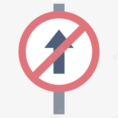 禁止进入交通标志31号平坦图标图标