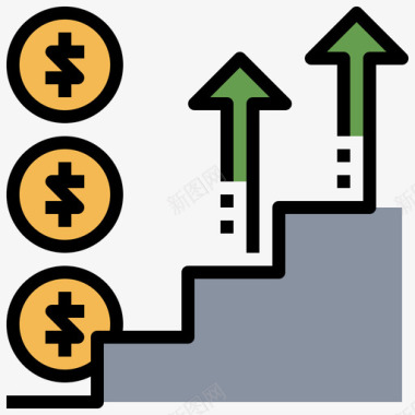 利润公司结构6线性颜色图标图标