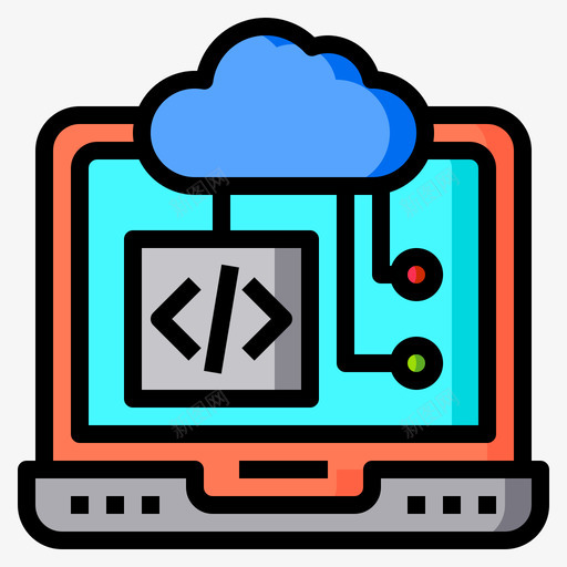 云计算编程88线颜色图标svg_新图网 https://ixintu.com 云计算 编程 颜色