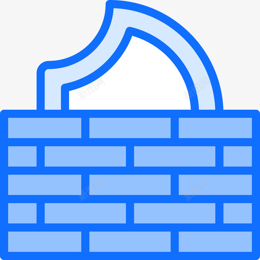 防火墙数据保护34蓝色图标svg_新图网 https://ixintu.com 保护 数据 蓝色 防火墙