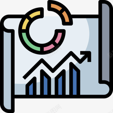 分析市场与经济7线性色彩图标图标