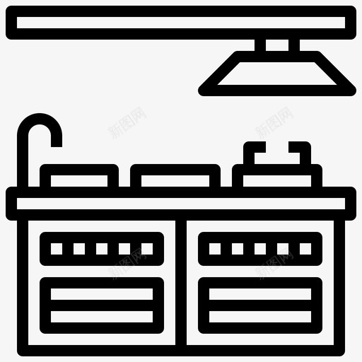 厨房橱柜家具图标svg_新图网 https://ixintu.com 厨房 家具 家居 橱柜 餐厅