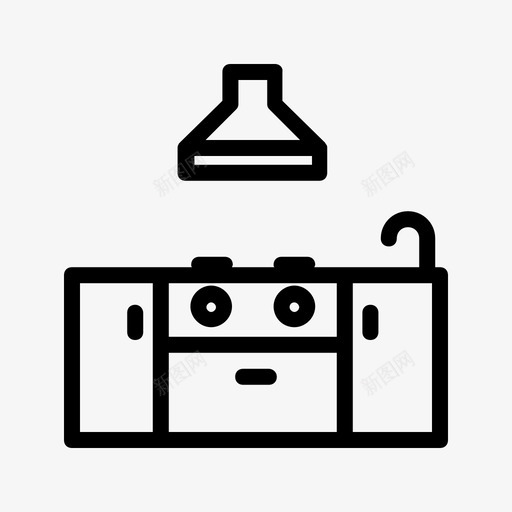 橱柜室内炉灶图标svg_新图网 https://ixintu.com 室内 家具 我的 我的家 橱柜 炉灶