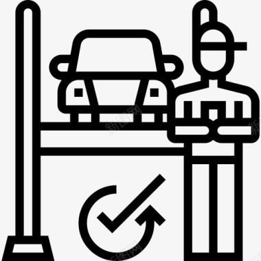 汽车汽车服务4直线型图标图标