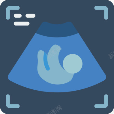 超声波孕妇44平坦图标图标