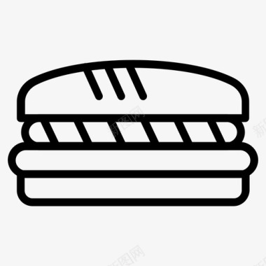 肉饼汉堡面包切片图标图标