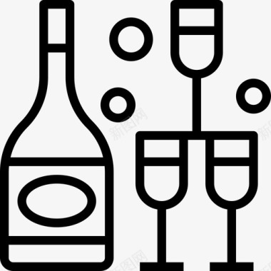 酒精酒吧和酒吧7直系图标图标
