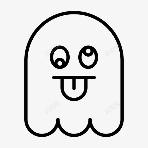 鬼嘘厚脸皮图标svg_新图网 https://ixintu.com 万圣节 厚脸皮 舌头 表情 鬼嘘