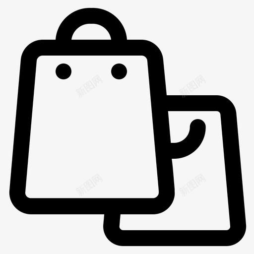 购物袋添加在线图标svg_新图网 https://ixintu.com vol1 在线 添加 用户界面 购物袋 超市