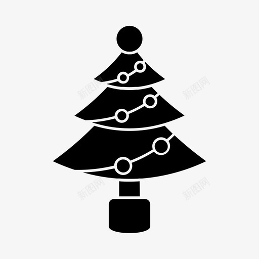 圣诞树铃铛圣诞快乐图标svg_新图网 https://ixintu.com 圣诞快乐 圣诞树 圣诞老人 铃铛