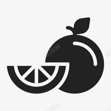 橘子柑橘食物图标图标