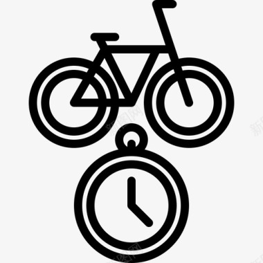 秒表38号自行车直线型图标图标