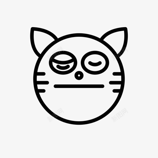 老虎动物困倦图标svg_新图网 https://ixintu.com 动物 困倦 老虎 表情