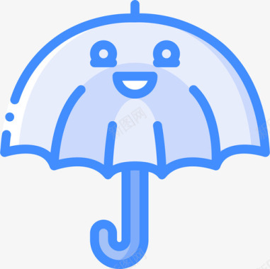 雨伞可爱的图标5蓝色图标