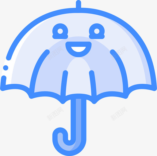 雨伞可爱的图标5蓝色svg_新图网 https://ixintu.com 可爱 图标 爱的 蓝色 雨伞