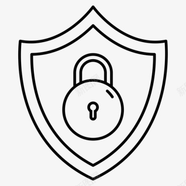 安全盾锁定盾私人安全图标图标