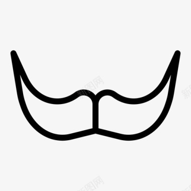胡子理发师1直线型图标图标