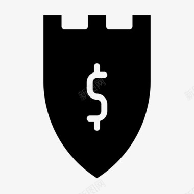 保护盾牌银行和金融雕文图标图标
