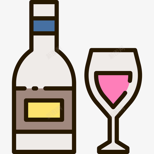 葡萄酒134号餐厅线性颜色图标svg_新图网 https://ixintu.com 134号 线性 葡萄酒 颜色 餐厅