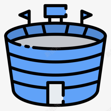 体育场公共服务1线性颜色图标图标