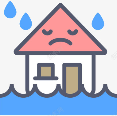 洪水安全107线性颜色图标图标
