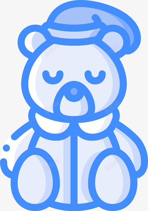 小熊瞌睡时间4蓝色图标svg_新图网 https://ixintu.com 小熊 时间 瞌睡 蓝色