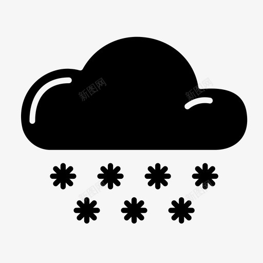 云和雪冬天天气图标svg_新图网 https://ixintu.com 云和 冬天 天气 字形 预报