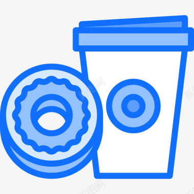 纸杯咖啡72蓝色图标图标