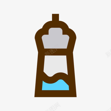水瓶围栏4线颜色图标图标