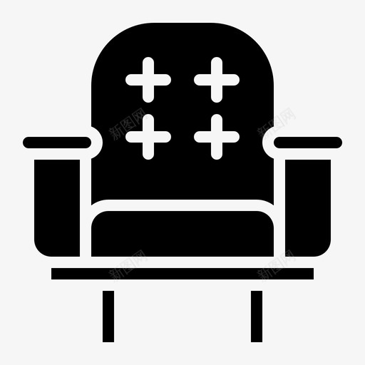 扶手椅家具轮廓图标svg_新图网 https://ixintu.com 好莱坞 家具 扶手 纯色 轮廓
