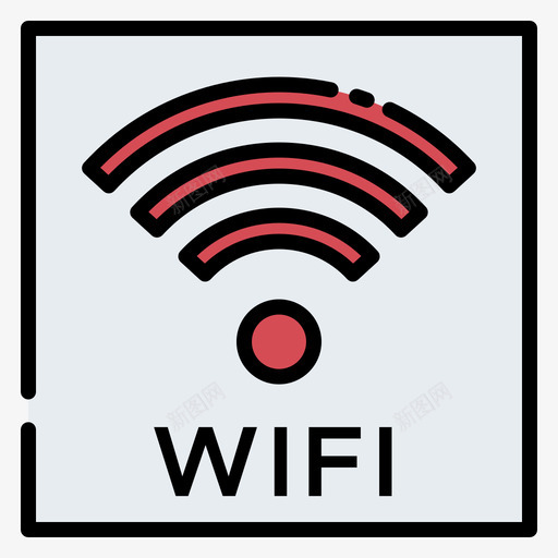 Wifi公共服务1线性颜色图标svg_新图网 https://ixintu.com 公共服务 线性 颜色