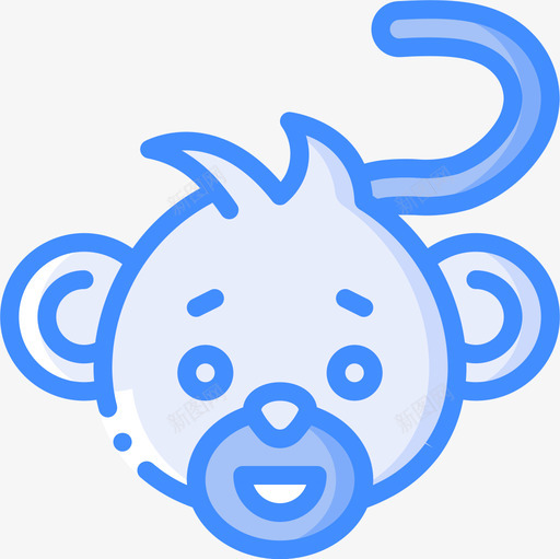 猴子可爱的图标5蓝色svg_新图网 https://ixintu.com 可爱 图标 爱的 猴子 蓝色