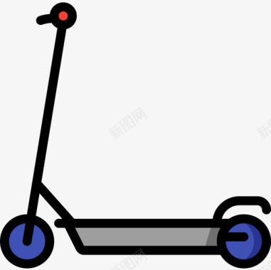 滑板车抚养孩子5线性颜色图标图标