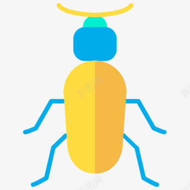 甲虫昆虫34扁平图标图标