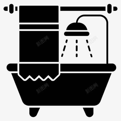 浴缸洗澡水疗图标svg_新图网 https://ixintu.com 一套 图标 字形 工具 建筑 按摩 水疗 洗澡 浴缸 淋浴