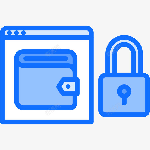 数字钱包数据保护34蓝色图标svg_新图网 https://ixintu.com 保护 数字 数据 蓝色 钱包
