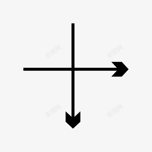 箭头弓十字图标svg_新图网 https://ixintu.com 十字 方向 箭头 连接
