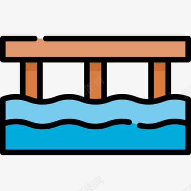 桥墩跳水31线形颜色图标图标