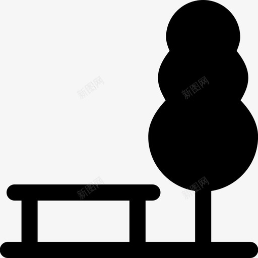 公园长凳花园图标svg_新图网 https://ixintu.com 公园 树木 自然 花园 长凳
