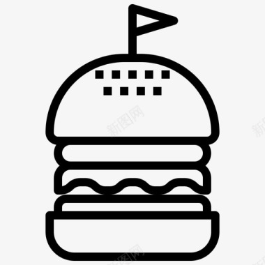 汉堡野餐66直系图标图标