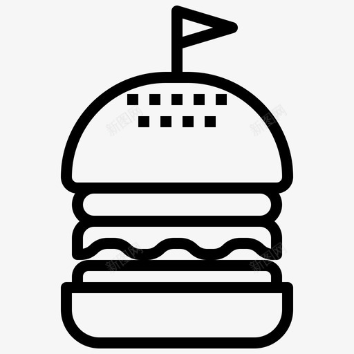 汉堡野餐66直系图标svg_新图网 https://ixintu.com 汉堡 直系 野餐