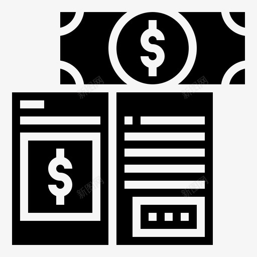 帐户银行货币图标svg_新图网 https://ixintu.com 会计 字形 帐户 美元 货币 银行