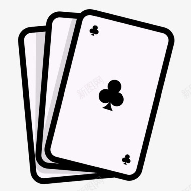 扑克赌博赌博3线性颜色图标图标
